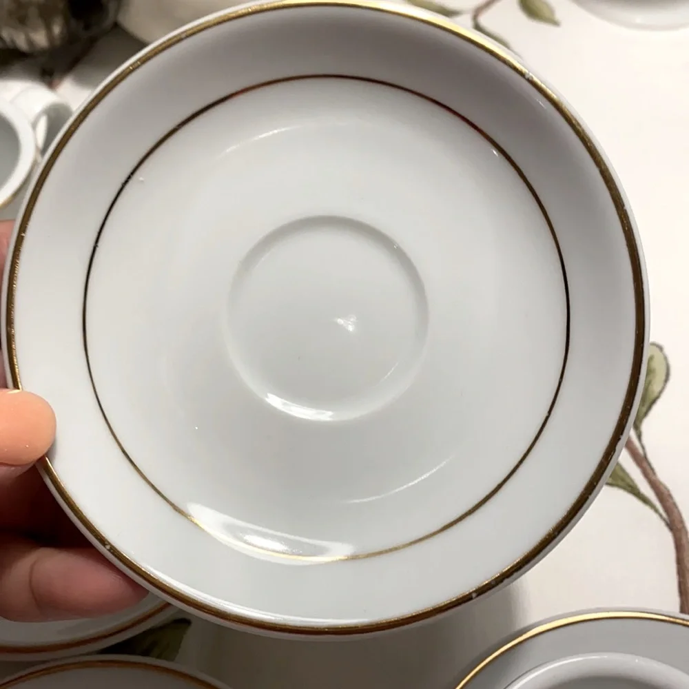 Casa Elite Mini Cups and Saucers With Gold Rims